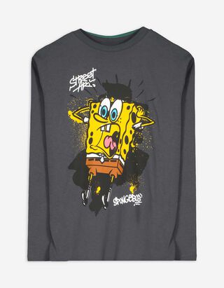 Longsleeve - SpongeBob SquarePants - Donkergrijs