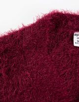 Kardiganas - Apkarpyta - tamsiai raudonas