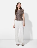 &Scaron;irok&eacute; nohavice - Vzhľad lnu - biely