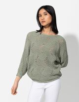 Strickpullover - Fledermausärmel - hellgrün