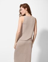 Stricktop - Knopfleiste - beige