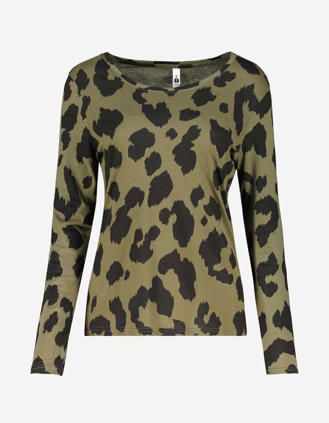 Damen Langarmshirt - Leopardenmuster