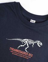 Marškinėliai ilgomis rankovėmis - Su dinozaurų piešiniais - tamsiai melynas