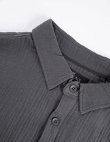 Overhemd - Mousseline - donkergrijs