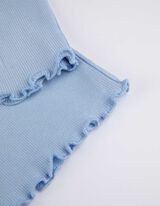 Majica dugih rukava - Valoviti rub - svijetlo plava