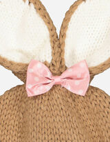 Berretto in maglia - Fiocco applicato - marrone chiaro