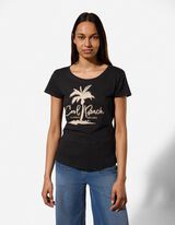 Tričko - Třpytiv&yacute; potisk - cern&aacute;