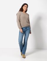 Pleteni pulover - V-izrez - bez