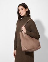 Tasche - Lederoptik - hellgrau