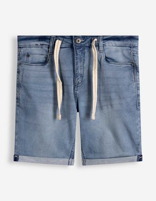 Short - D&eacute;tail nou&eacute; - bleu clair