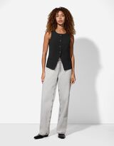 Weste - Webstoff - schwarz