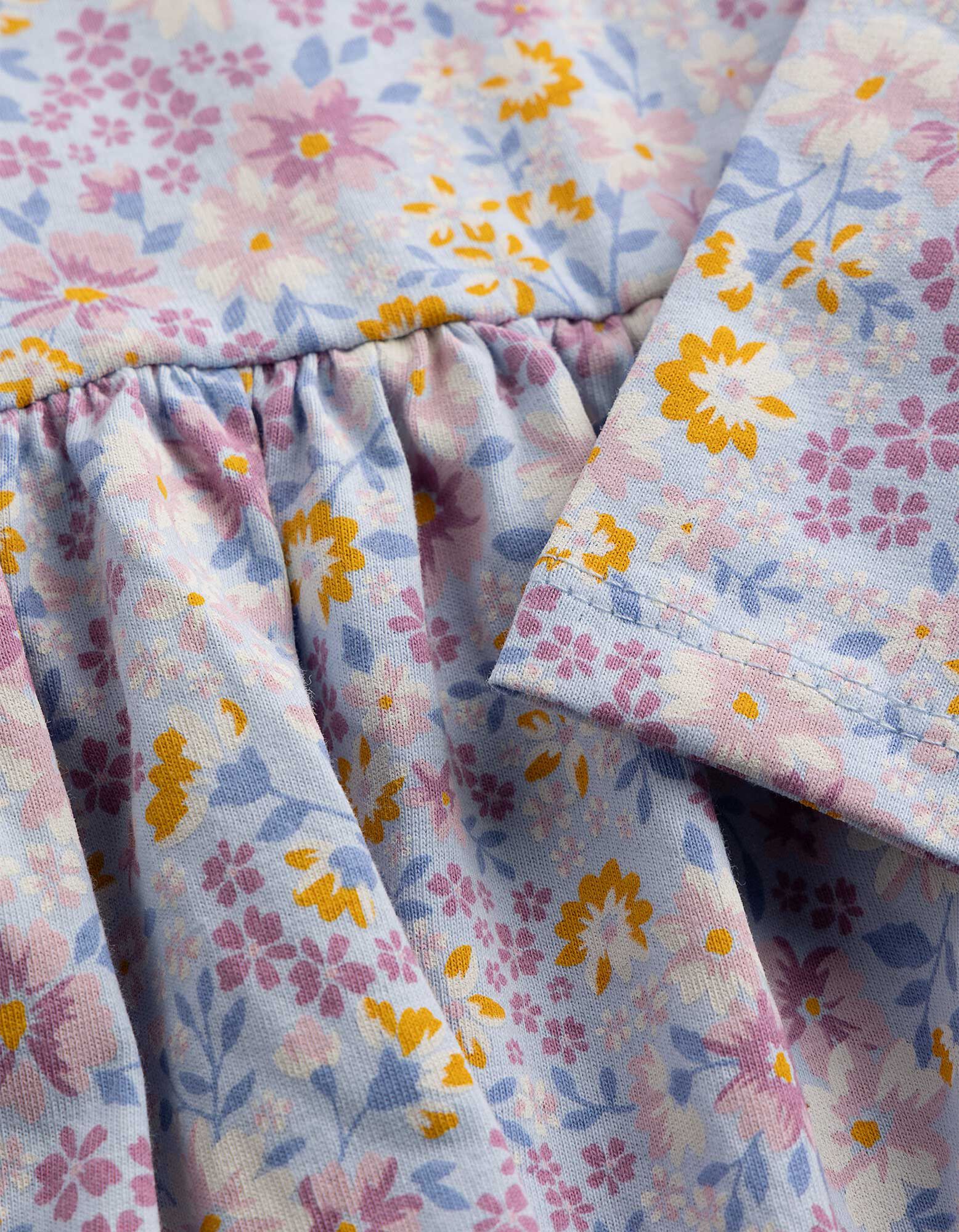 Kleid - Allover-Print - Hellblau