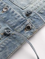 Dž&iacute;nov&aacute; bunda - Na spodn&iacute;m lemu &scaron;ňůrka na stažen&iacute; - modra