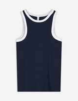 Top - Geribde structuur - donkerblauw