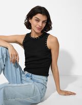 Top - Franjuri - Negru