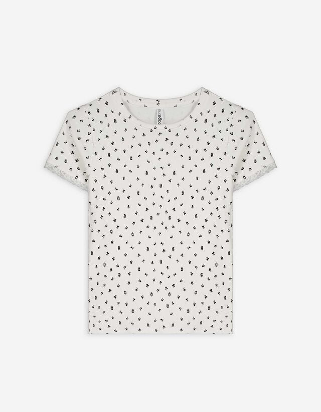 T-Shirt - Allover-Print - weiß