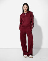 Široké nohavice - Galónové pásy - tmavocervena