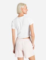 Cămașă cropped - Broderii - Alb