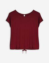 T-Shirt - Knotendetail - dunkelrot