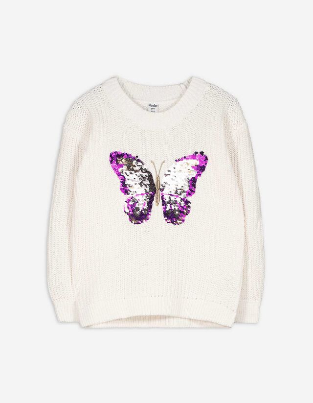 Maglione - Paillettes doubleface - bianco