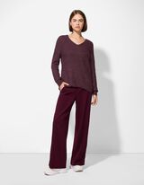 Pull-over - Encolure en V - Rouge foncé