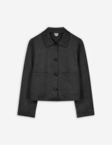 Blazer - Wildlederimitat - schwarz