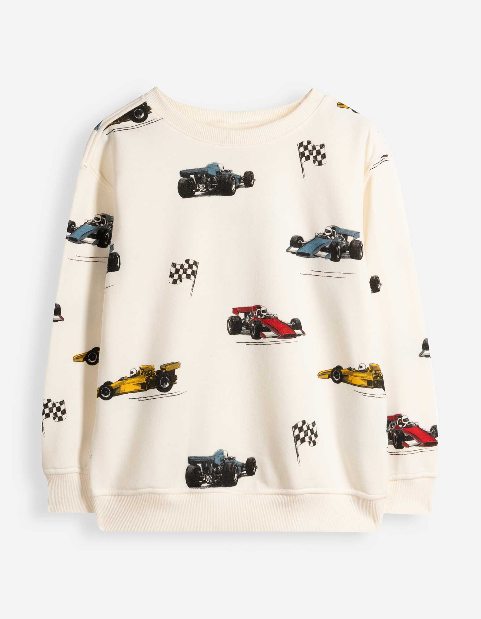Sweatshirt - Allover-Print - Wei&szlig;