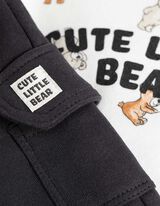 Set aus Sweatshirt und Hose - Allover-Print - weiß