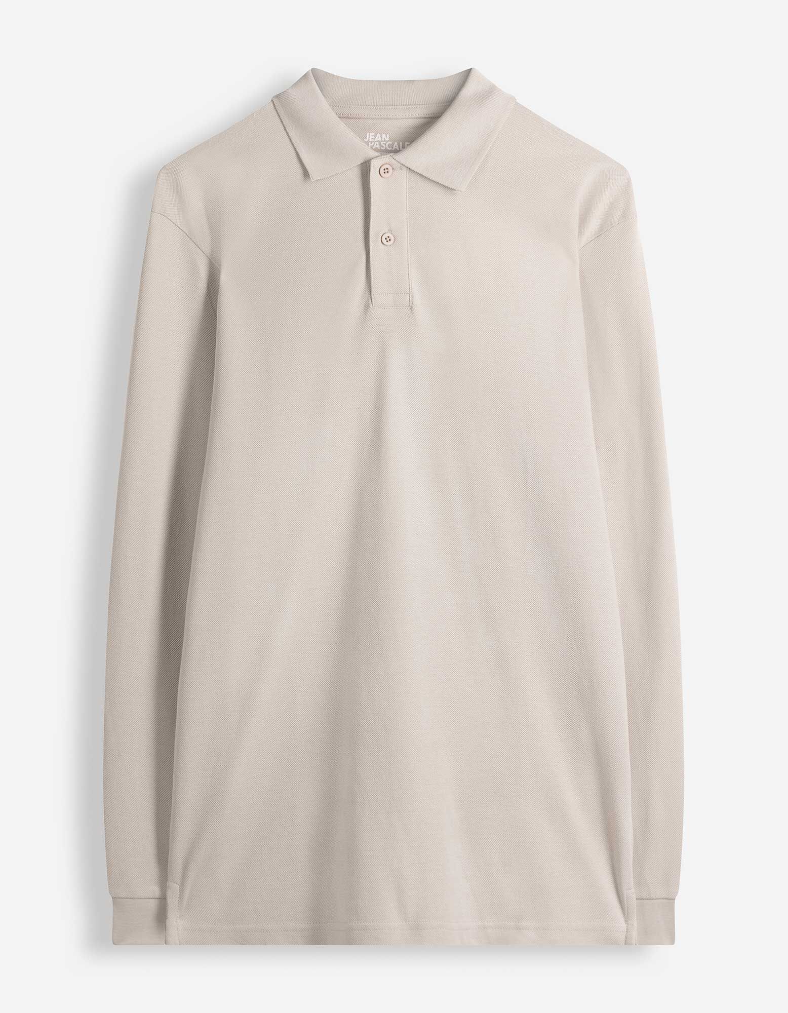 Longsleeve - Polo kraag - Beige