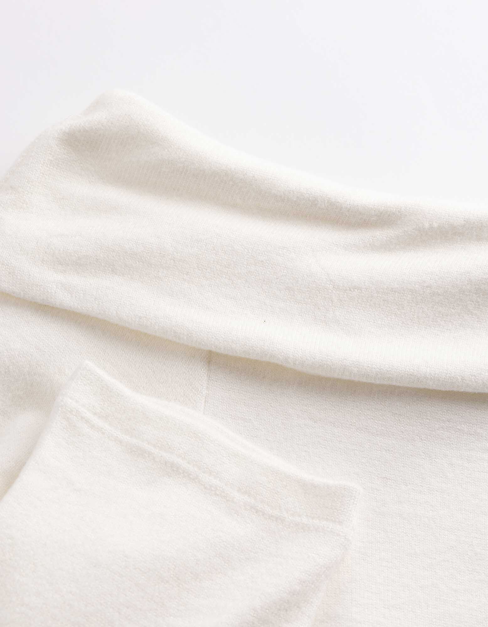 Langarmshirt - Schulterfrei - Off-White