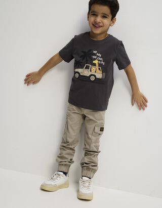 T-Shirt - Frontprint - grau