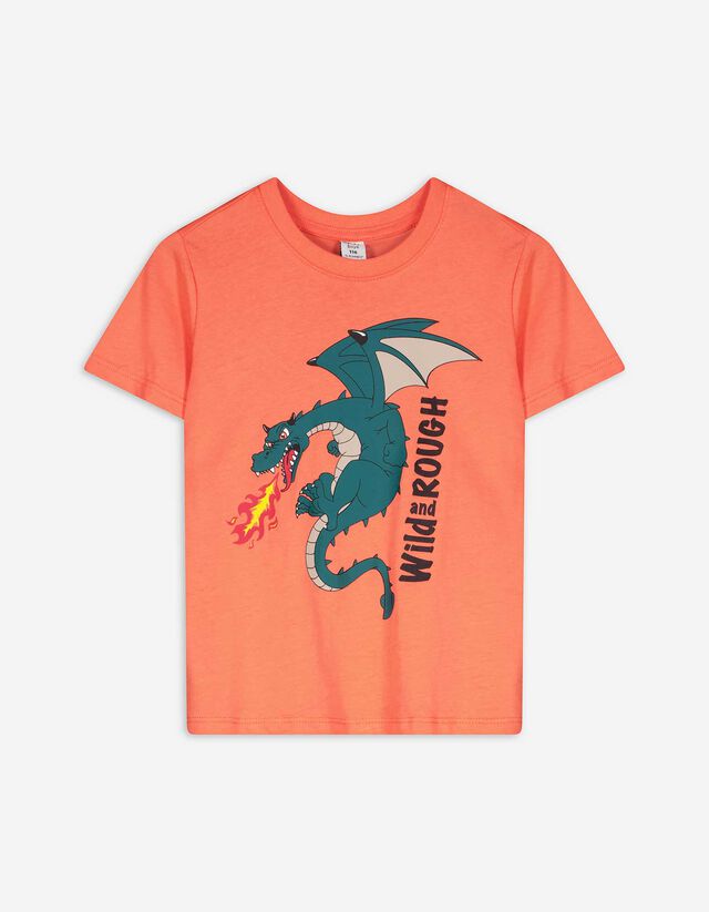 T-shirt - Vooropdruk - oranje