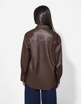 Koszula dżinsowa - PU - ciemny czerwony