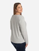 Longsleeve - Ronde hals - grijs