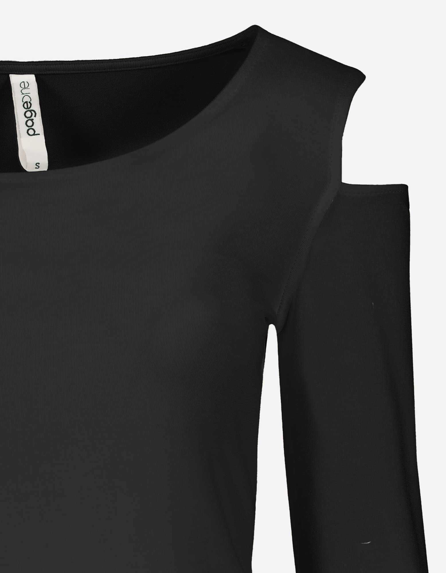 T-shirt &agrave; manches longues - Viscose m&eacute;lang&eacute;e - Noir