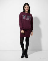 Fustă - Amestec viscoză - Mov inchis