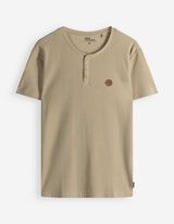 T-Shirt - Knopfleiste - beige