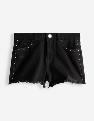 Short - Denim - zwart