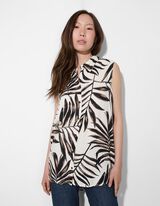 blůza - Potisk po celé ploše - bílá