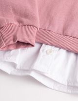 Set aus Sweatshirt und Leggings - Schleifenapplikation - Rosa