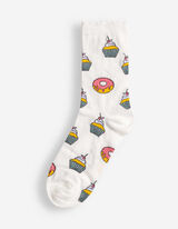 Ponožky - Vzor po cel&eacute; plo&scaron;e - b&iacute;l&aacute;