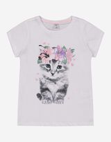 T-shirt - Glitterprint - wit