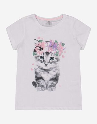 T-shirt - Glitterprint - wit
