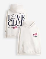 Hoodie - R&uuml;ckenapplikation - Off-White