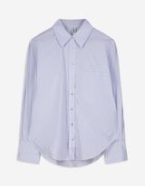 bluzka koszulowa - kieszeń na piersi - jasny niebieski