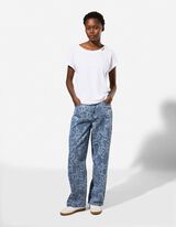 Jeans - Allover-Muster - blau