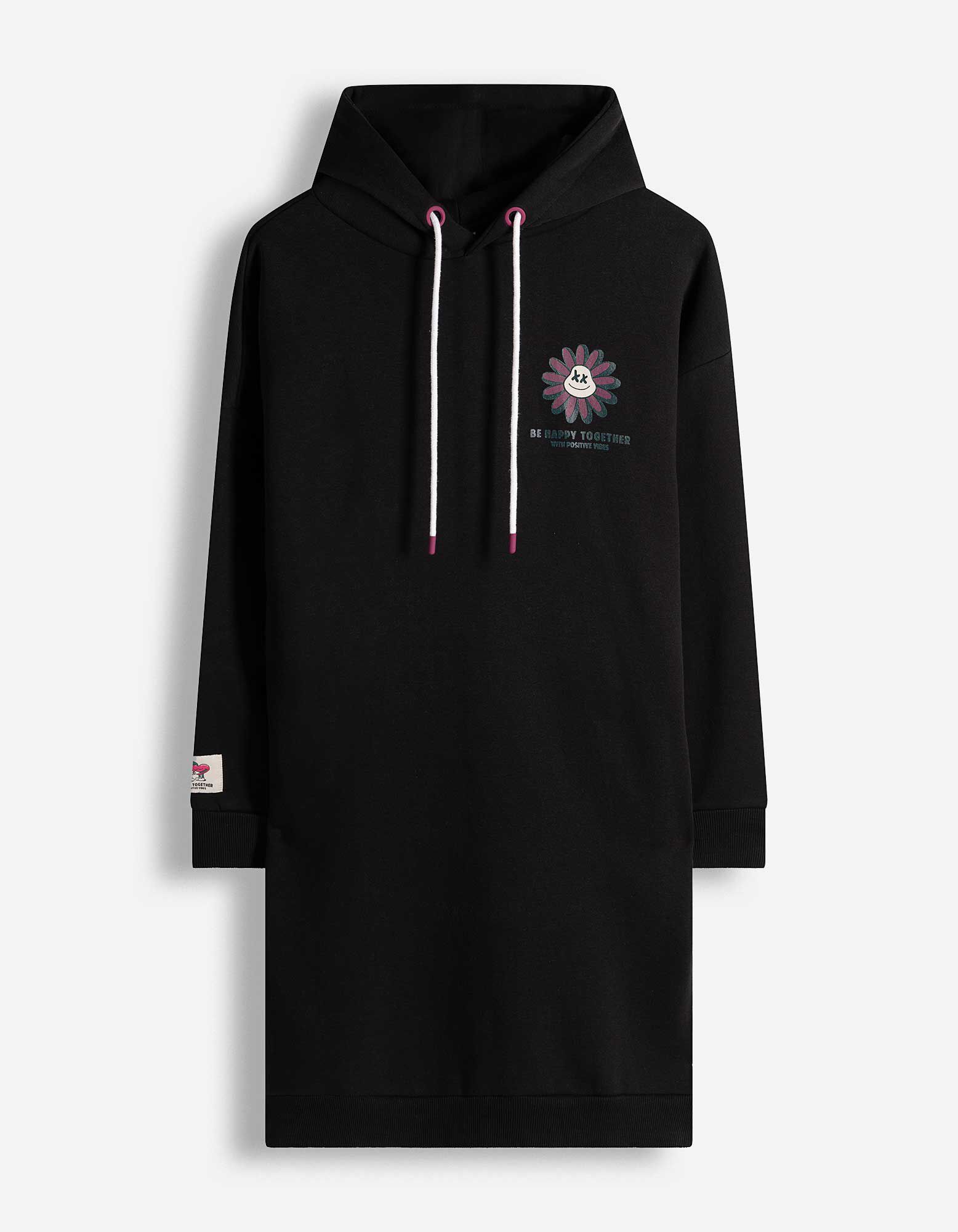 Kleid - R&uuml;ckenprint - schwarz