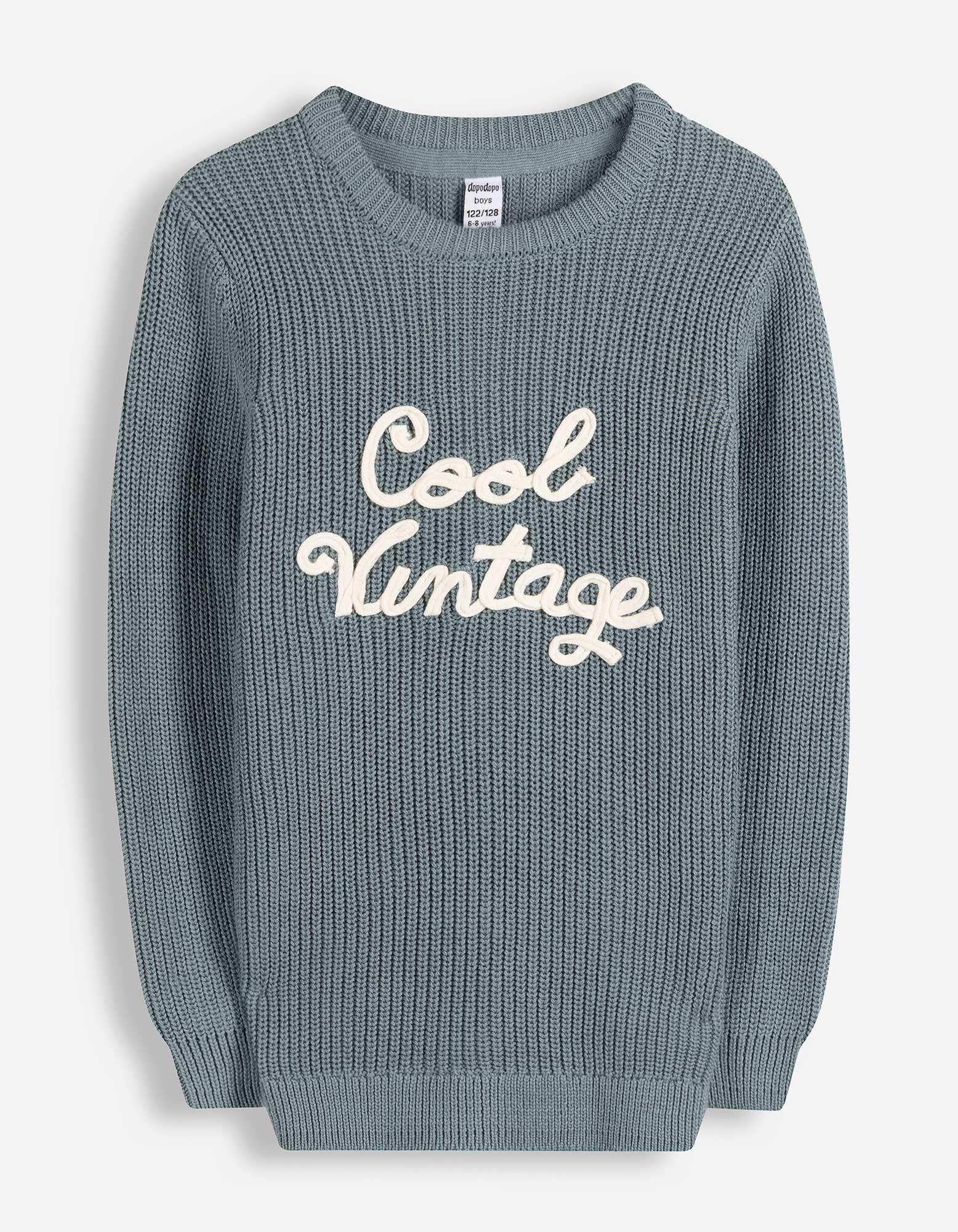 Pullover - Stickerei - blau