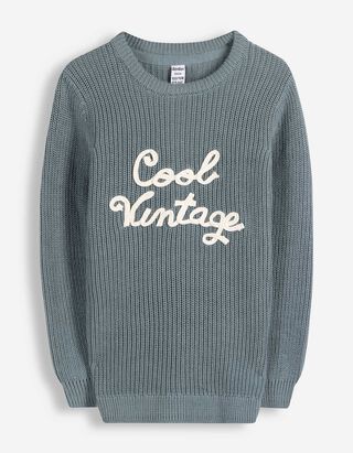 Pullover - Stickerei - blau