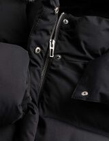 Steppjacke - Abnehmbarer Kunstpelz - Schwarz
